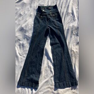 RARE Girls Style y2k flare jeans juniors  HIGH RISE Younique 22” Waist